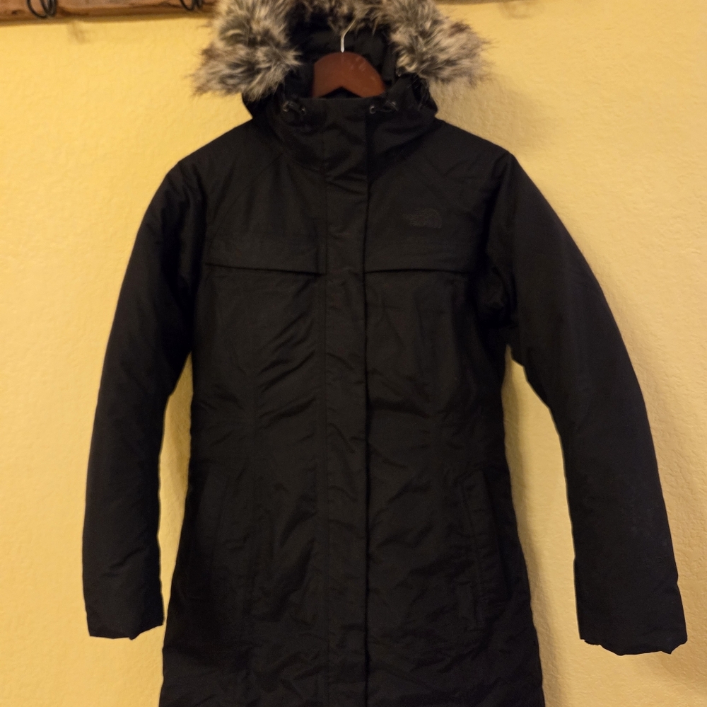 The North Face Black Jacket with Faux Fur Trim